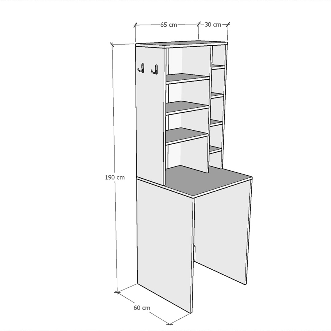 Banyo Dolabı-BD-Akça Ağaç-019 (65 cm)