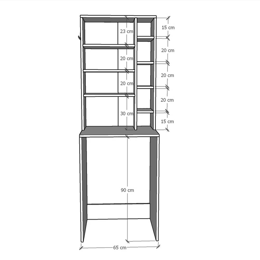 Banyo Dolabı-BD-Kül Gri-017 (65 cm)