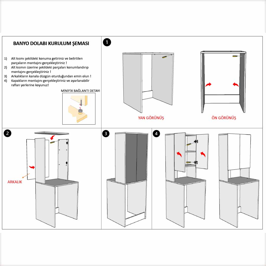 Banyo Dolabı-BD-002-Antrasit (65 cm)