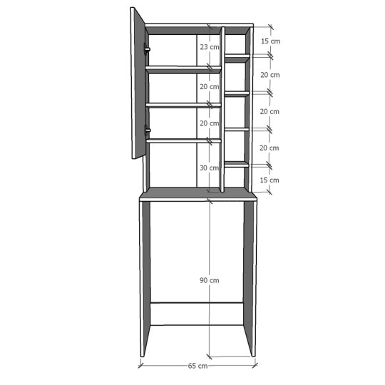 Banyo Dolabı-BD-Sonoma-13 (65 cm)