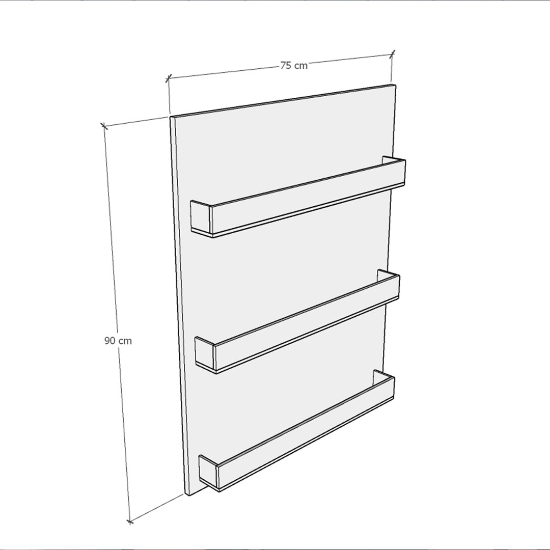 Çocuk Odası Duvar Rafı-Antrasit-ÇR-07 (75 cm)