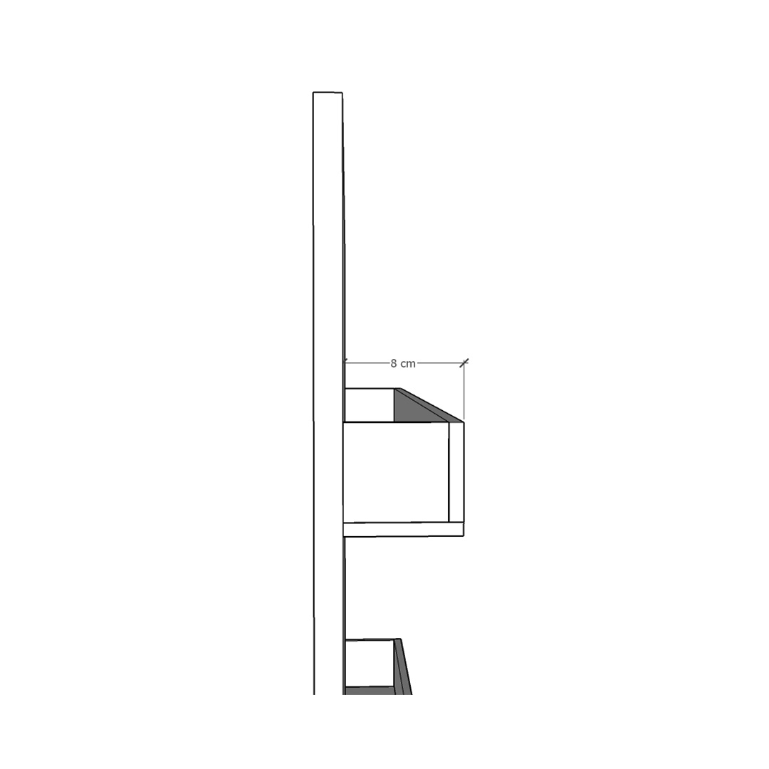 Çocuk Odası Duvar Rafı-Antrasit-ÇR-07 (75 cm)