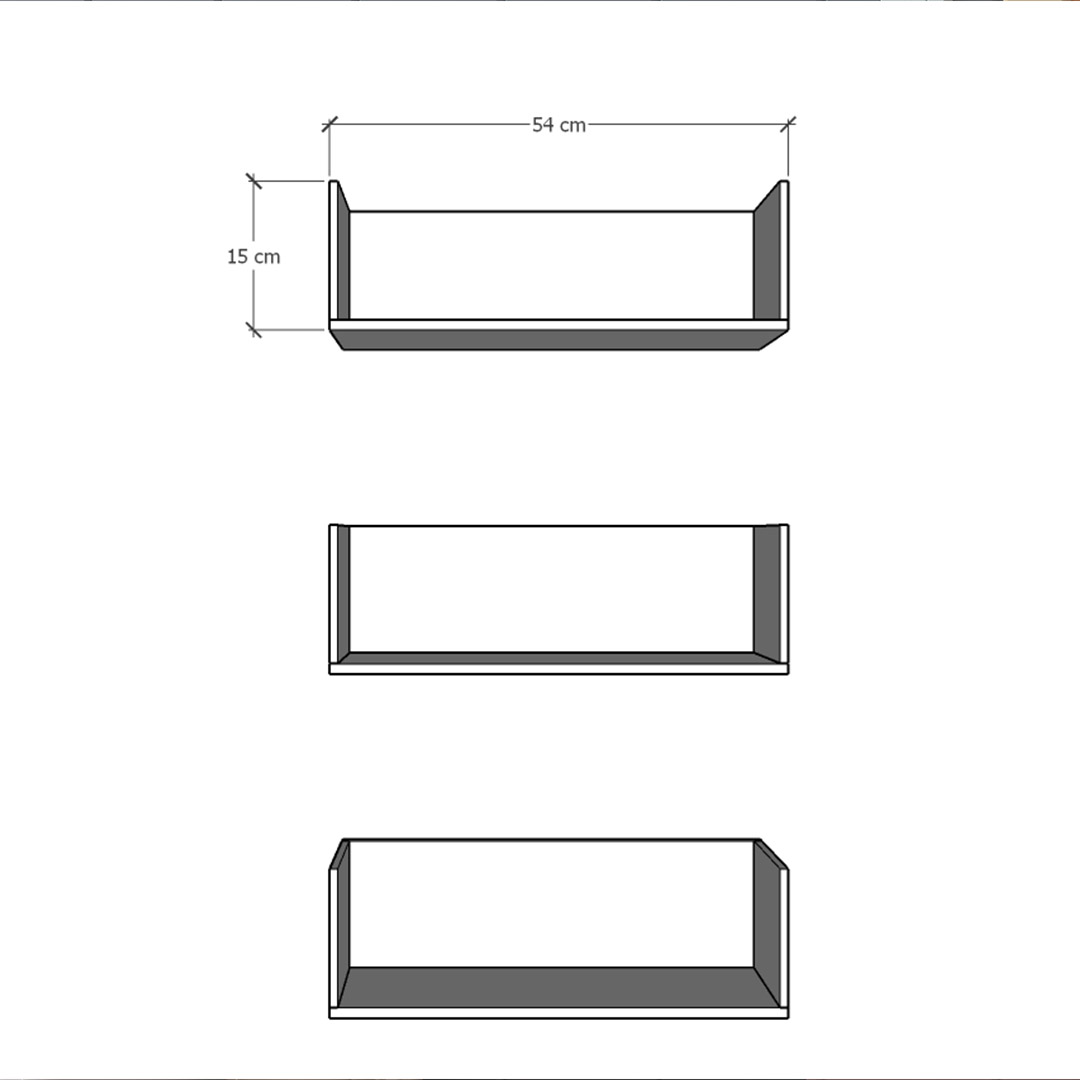 Çocuk Odası Duvar Rafı-Beyaz-ÇR-11 (54 cm)