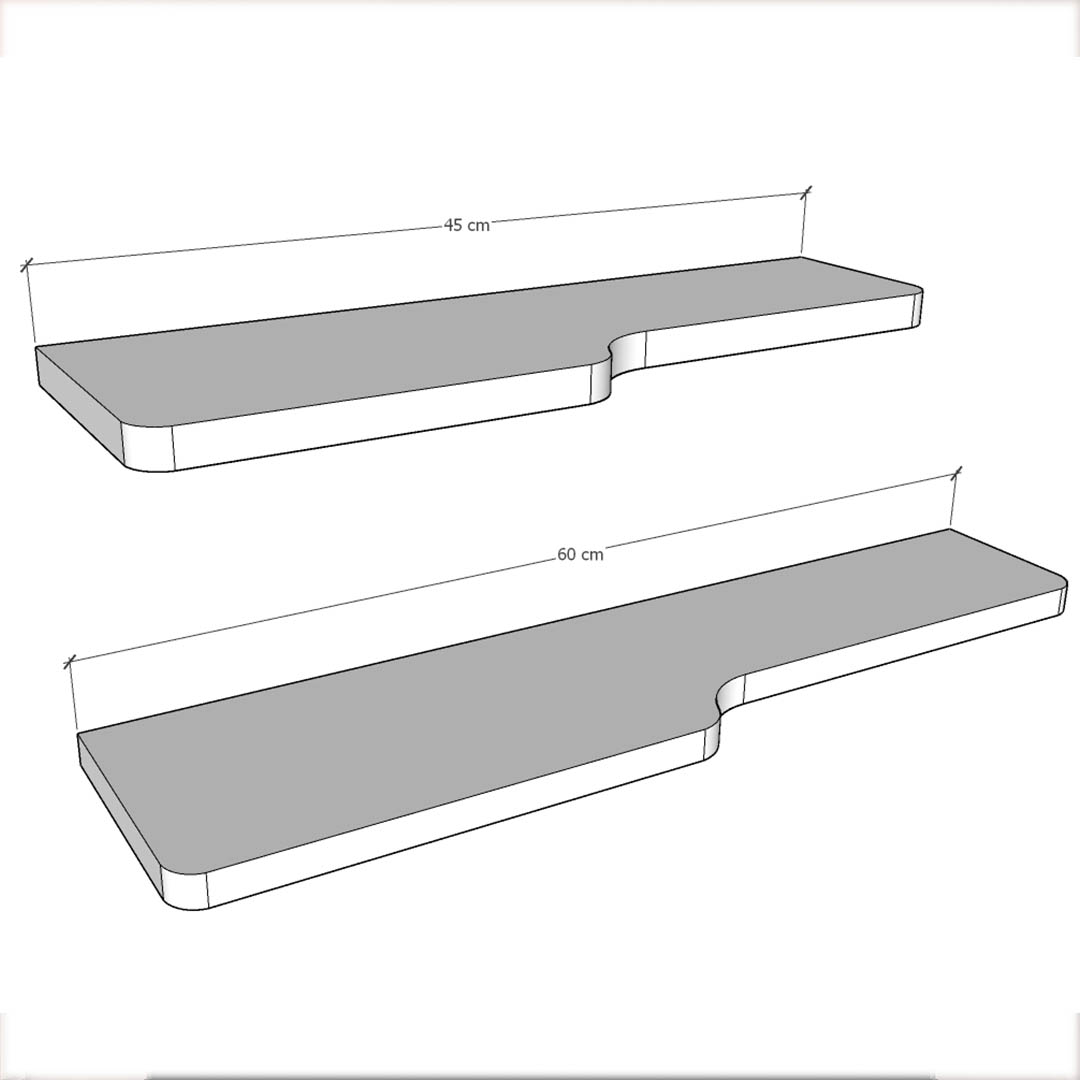 Ahşap Duvar Rafı-DRF-03-Ceviz