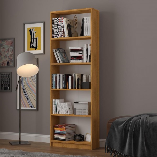 Asra Trend 5 Raflı Kitaplık Çalışma Odası Ofis Modern Dekoratif Kitaplık Petra (56 cm)