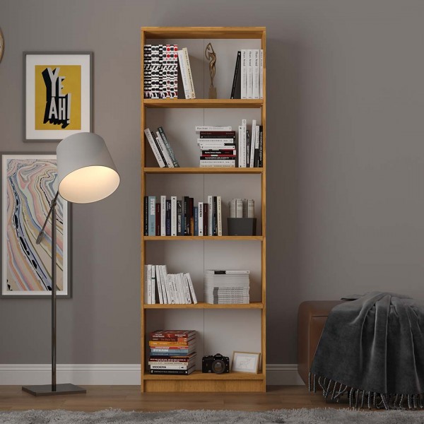 Asra Trend 5 Raflı Kitaplık Çalışma Odası Ofis Modern Dekoratif Kitaplık Petra (56 cm)