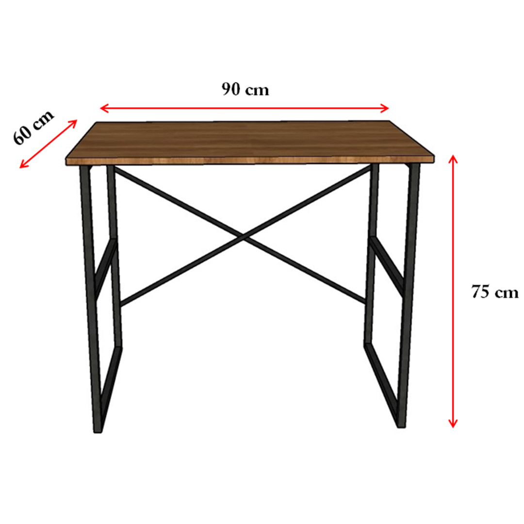 Metal Çalışma Masası Metal-ÇM-02 Afrika Ceviz (90 cm)