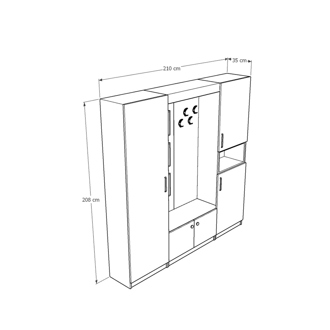 Vestiyer & Portmanto Asra V-01 (210 cm)