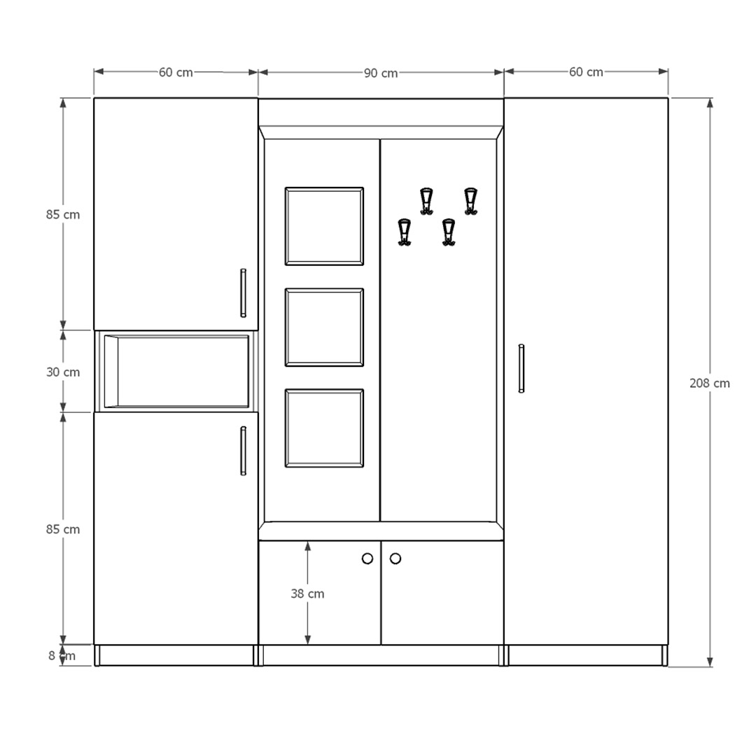 Vestiyer & Portmanto Asra V-02 (210 cm)