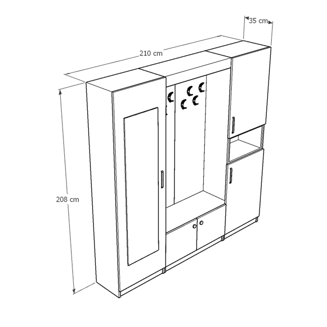 Vestiyer & Portmanto Asra V-03 (210 cm)