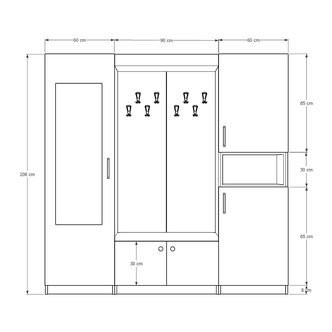 Vestiyer & Portmanto Asra V-04 (210 cm )