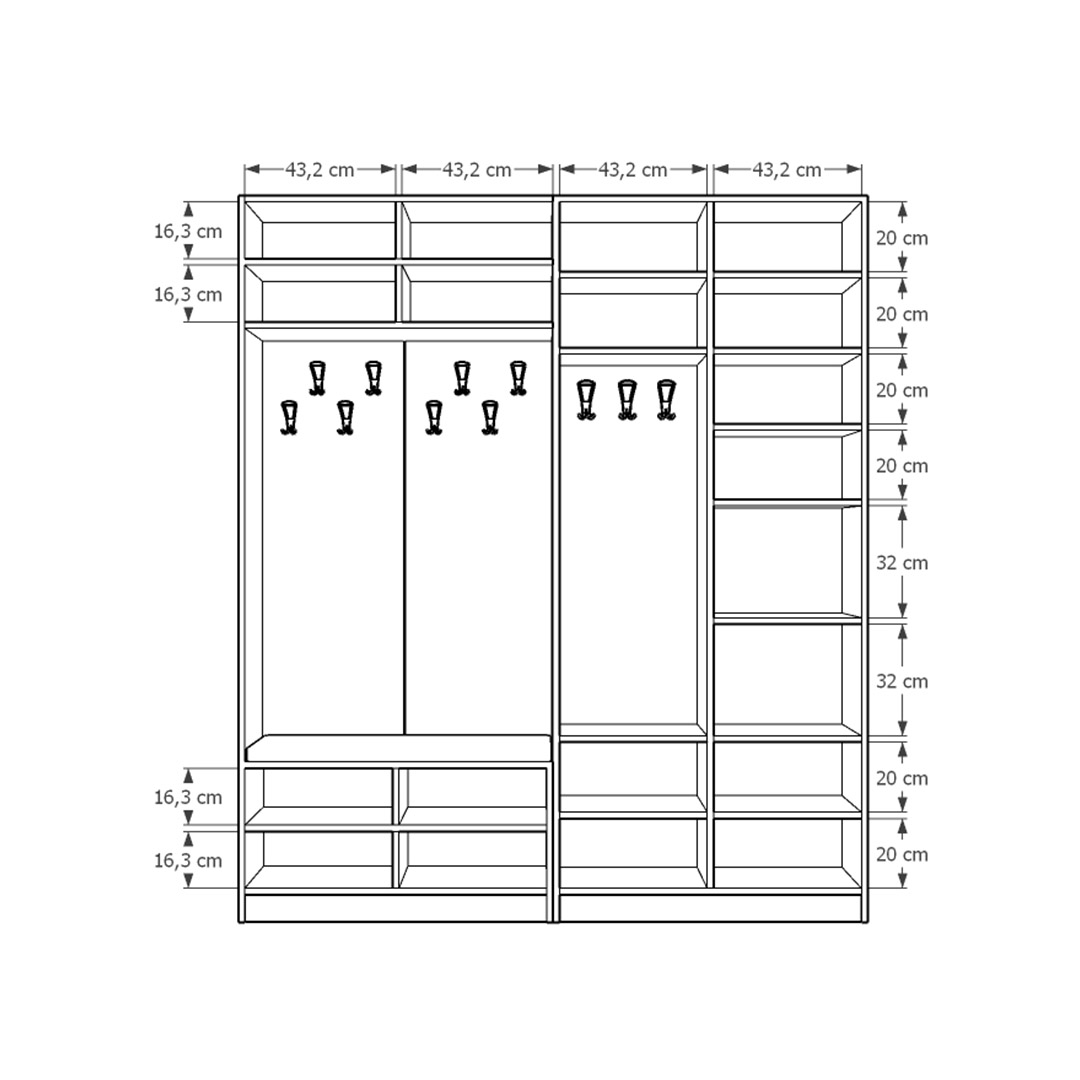 Vestiyer & Portmanto Asra V-05 (180 cm)