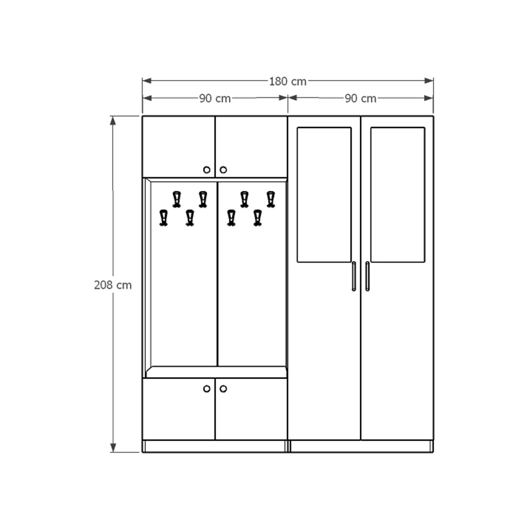 Vestiyer & Portmanto Asra V-05 (180 cm)