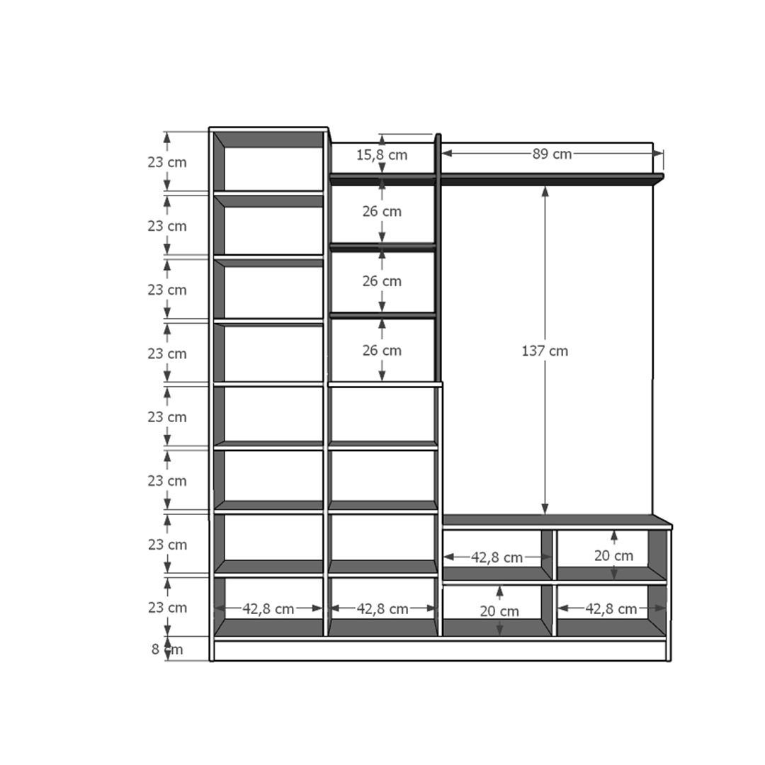 Vestiyer & Portmanto Asra V-06 (180 cm)