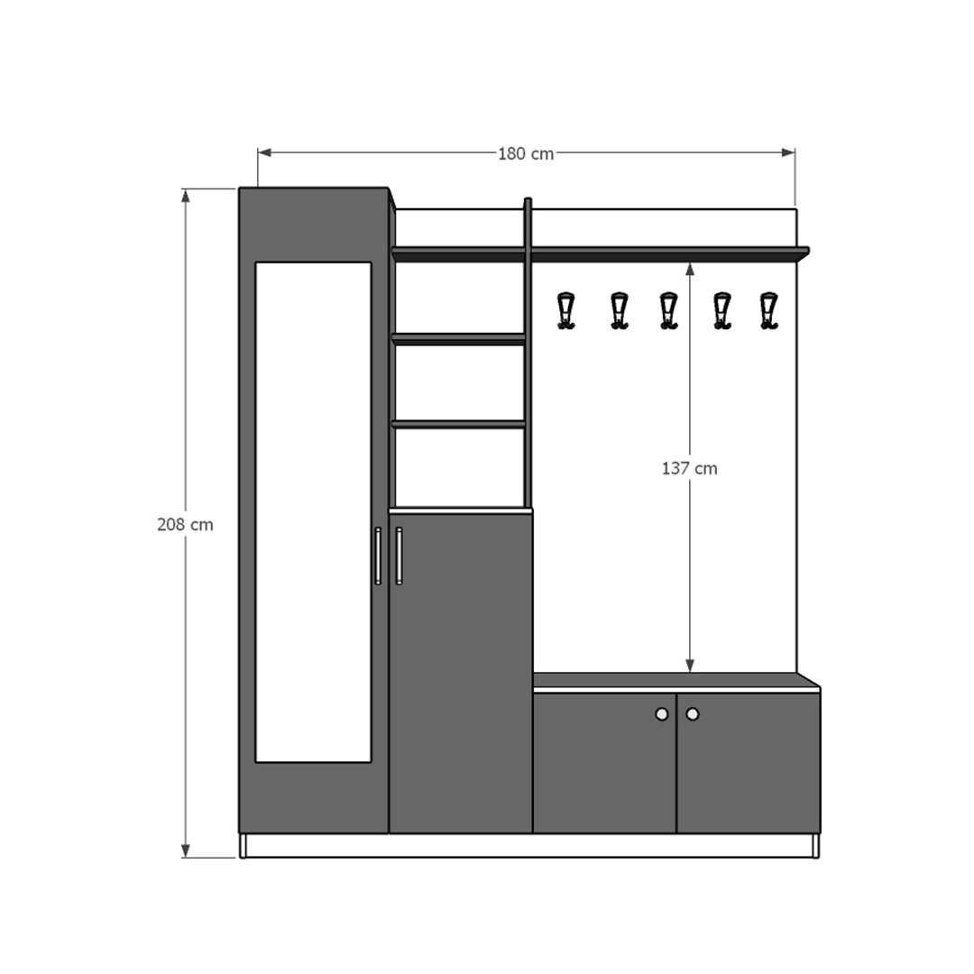 Vestiyer & Portmanto Asra V-06 (180 cm)