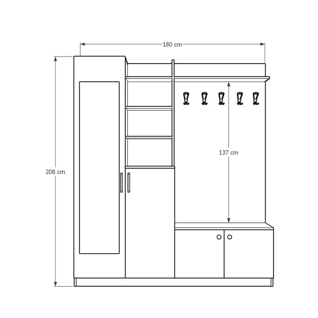 Vestiyer & Portmanto Asra V-06 (180 cm)