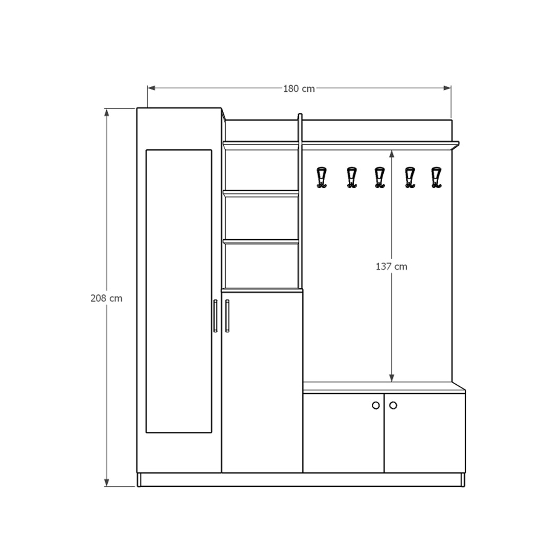 Vestiyer & Portmanto Asra V-09 (180 cm)