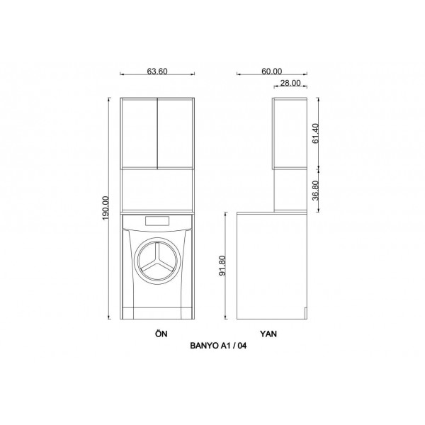 Banyo Dolabı Antares (63 cm)