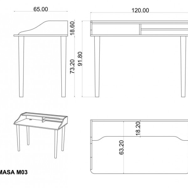 Masa Beyaz M-09 (120 cm)