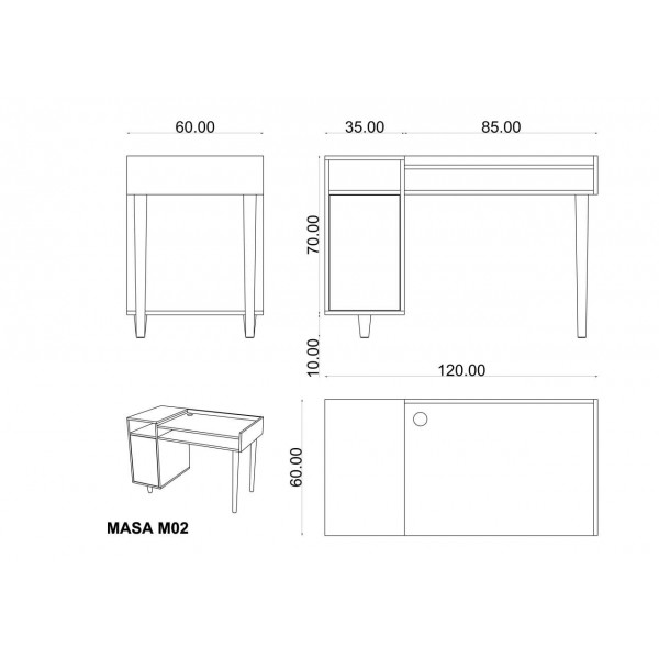 Masa Beyaz & Variolatte (120 cm)