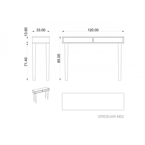 Dresuar Navaro & Beyaz (120 cm)