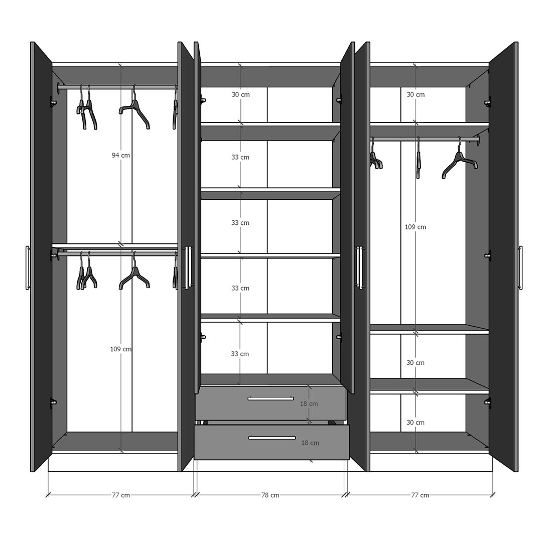 Gardırop Asra Trend G-34 (240 cm)