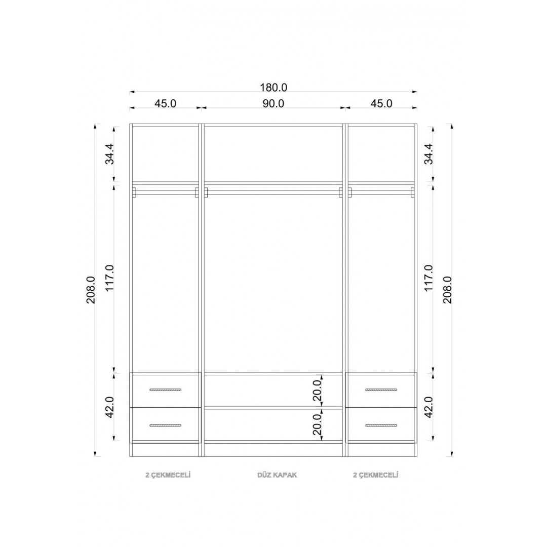 Gardırop Asra Trend G-109 (180 cm)