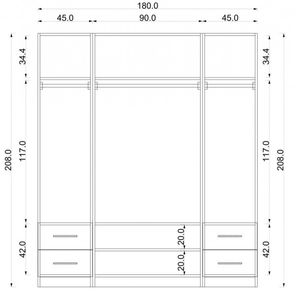 Gardırop Asra Trend G-109 (180 cm)