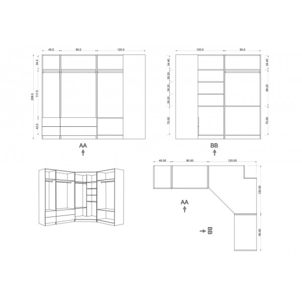 Gardırop Asra Trend G-110 (245 cm)