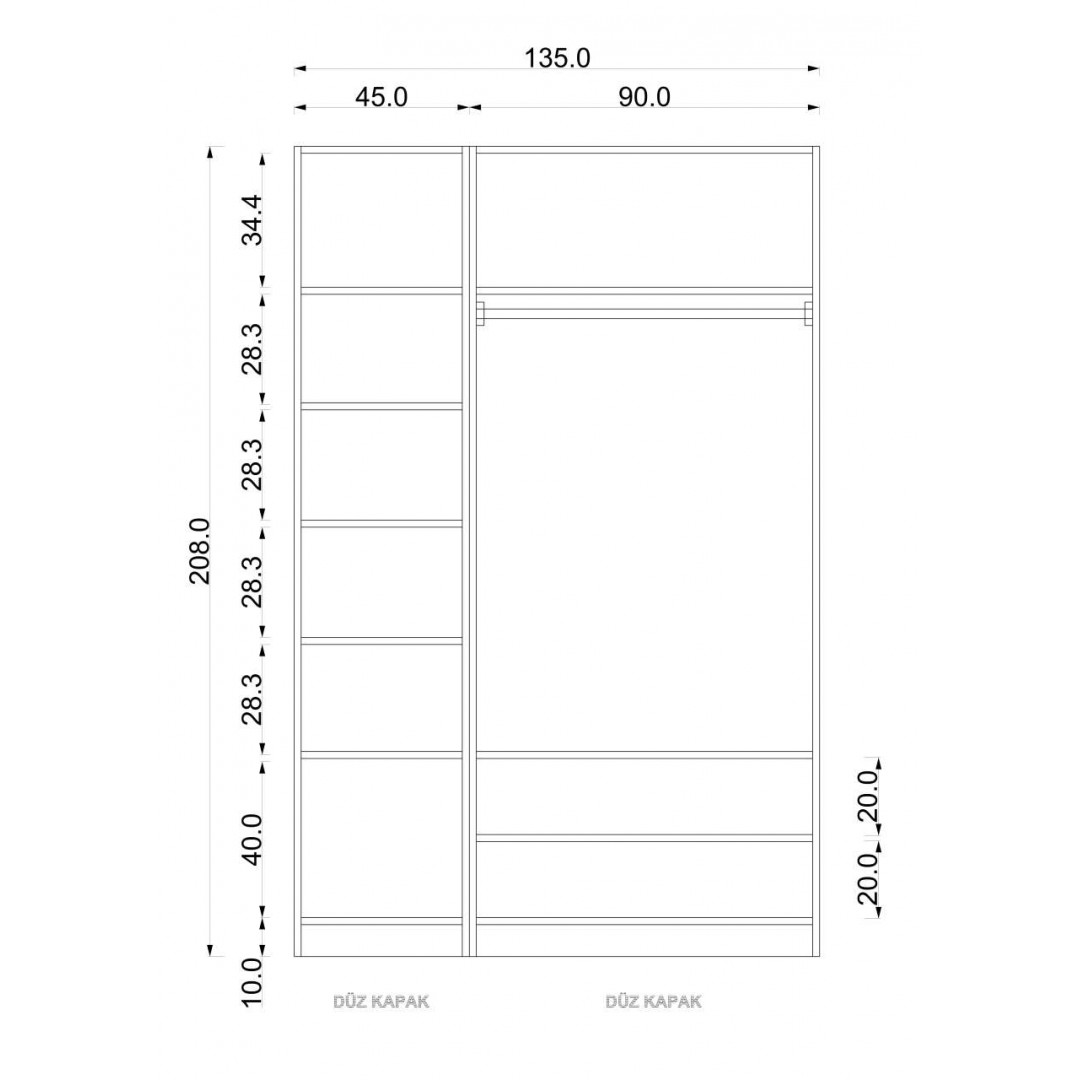 Gardırop Asra Trend G-107 (135 cm)