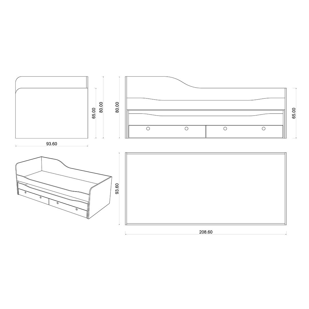 Açılır Yatak Mist Gri & Navaro (208 cm)