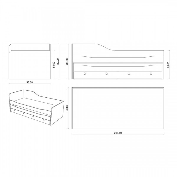 Açılır Yatak Mist Gri & Navaro (208 cm)