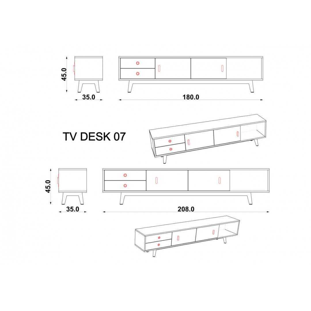 TV Ünitesi Koyu Gri & Vario Latte (180 cm)