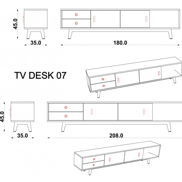 TV Ünitesi Koyu Gri & Vario Latte (180 cm)