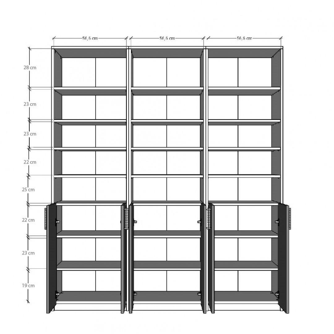  Kitaplık Asra Trend K-53 (180 cm)