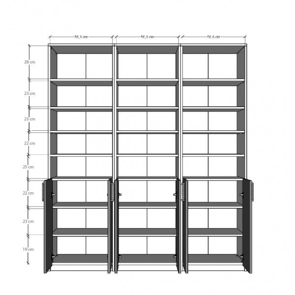 Kitaplık Asra  K-55 (180 cm)