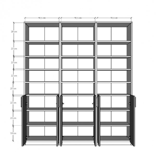 Kitaplık Asra  K-55 (180 cm)