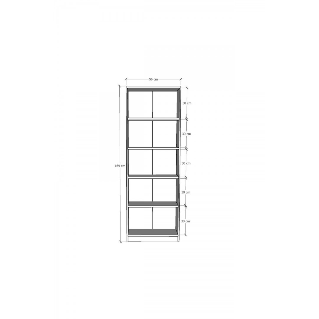 5 Raflı (5 BÖLMELİ) Kitaplık Çalışma Odası Ofis Modern Dekoratif Kitaplık Akça Ağaç