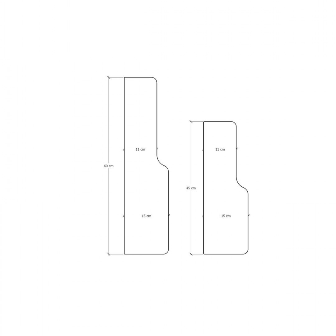 Doğal Modern Organizer Düzenleyici 2'li Kıvrımlı Dekoratif Kitaplık Banyo Mutfak Duvar Rafı Ceviz