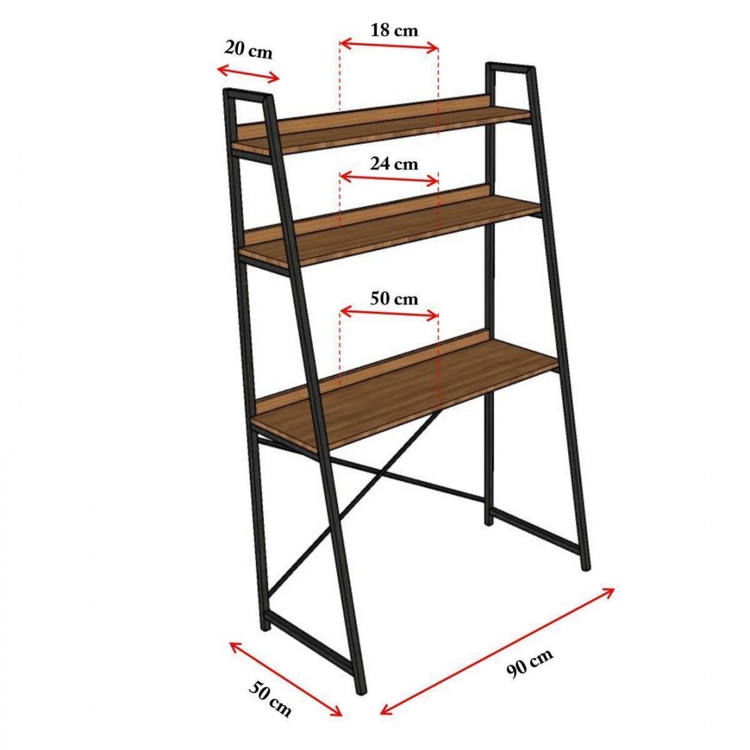 METAL KİTAPLIKLI ÇALIŞMA MASASI