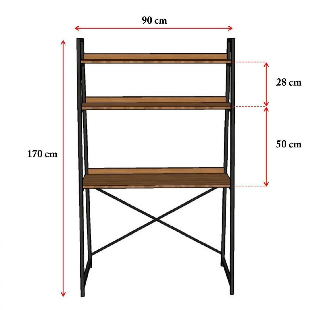 METAL KİTAPLIKLI ÇALIŞMA MASASI