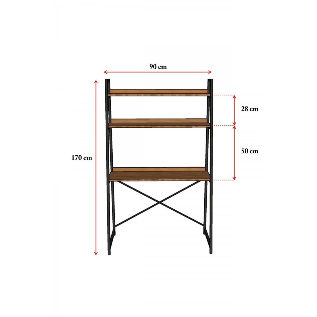 METAL KİTAPLIKLI ÇALIŞMA MASASI