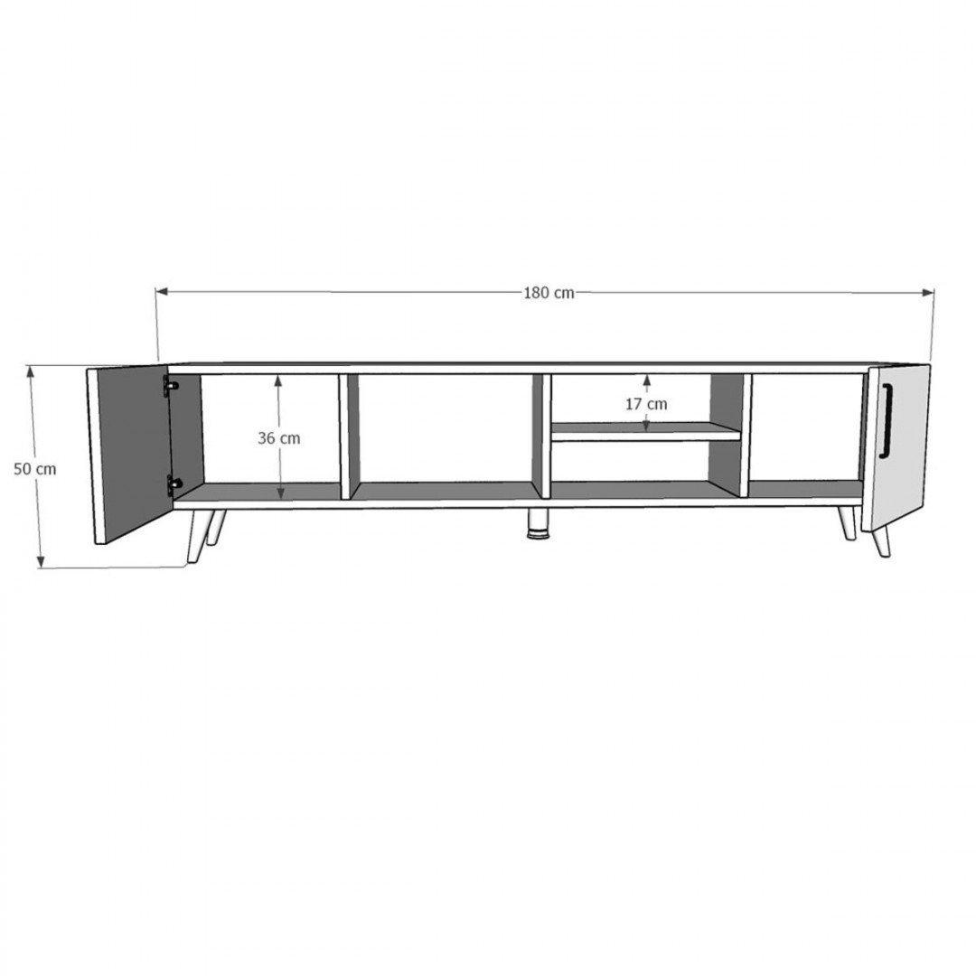 Tv Ünitesi Beyaz & Ceviz T-16