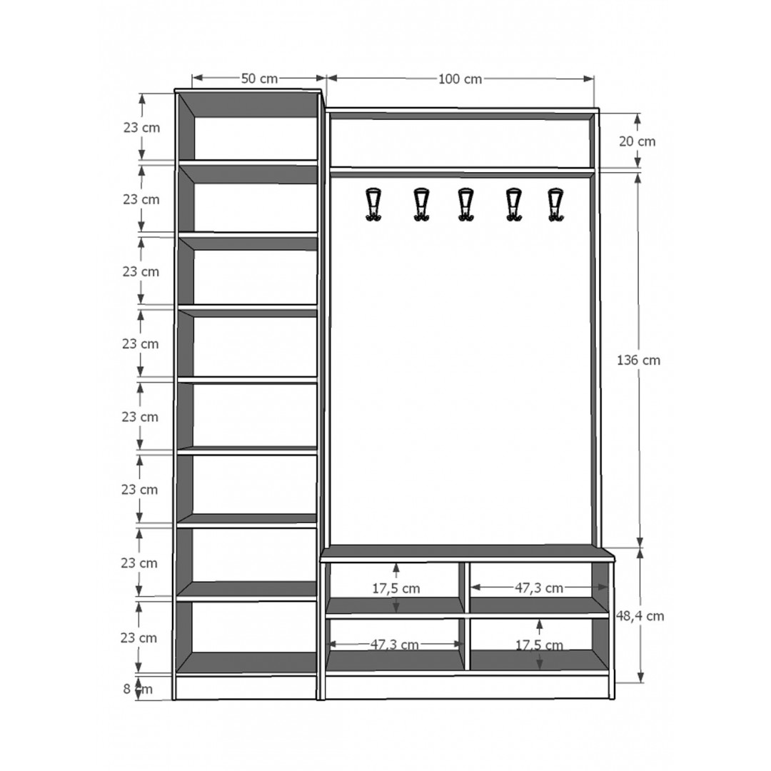 Vestiyer & Portmanto V-01 (150cm)