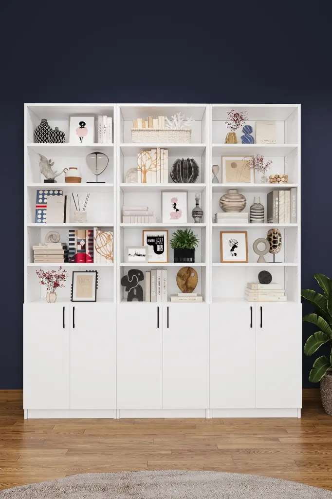 Beyaz Kapaklı Kitaplık %100 MDFLAM K-50