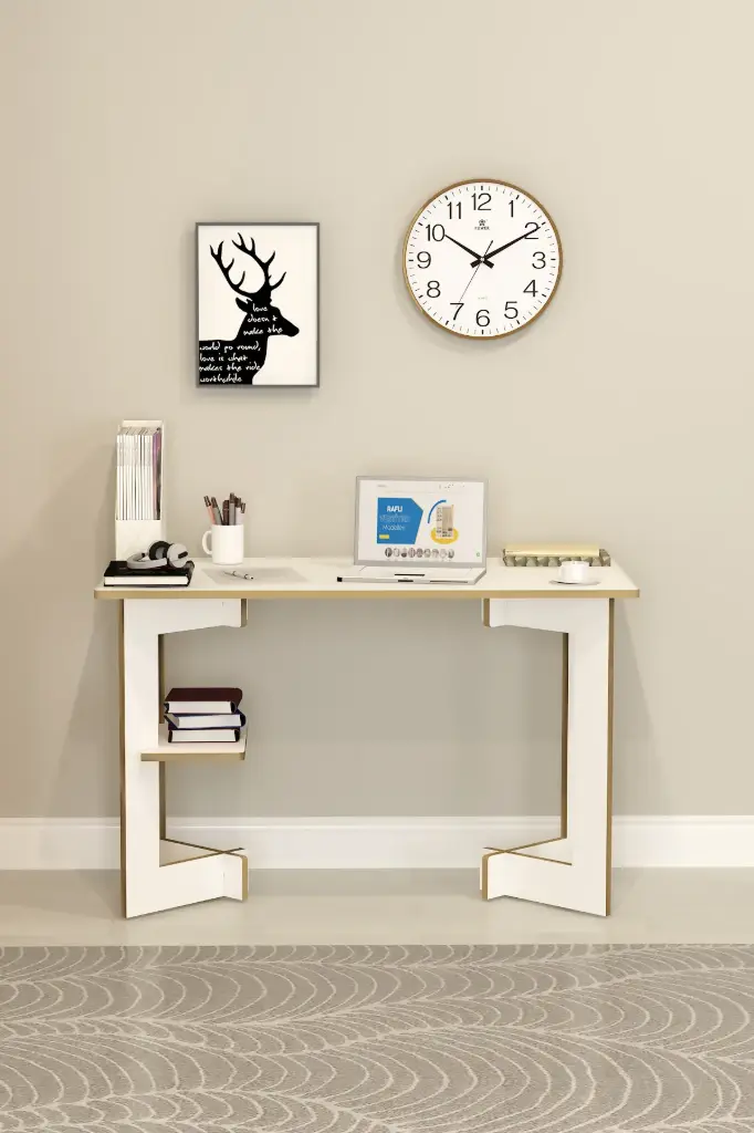 Raflı Çalışma Masası Bilgisayar/Ofis/Ders Masası %100 MDFLAM ÇM-02