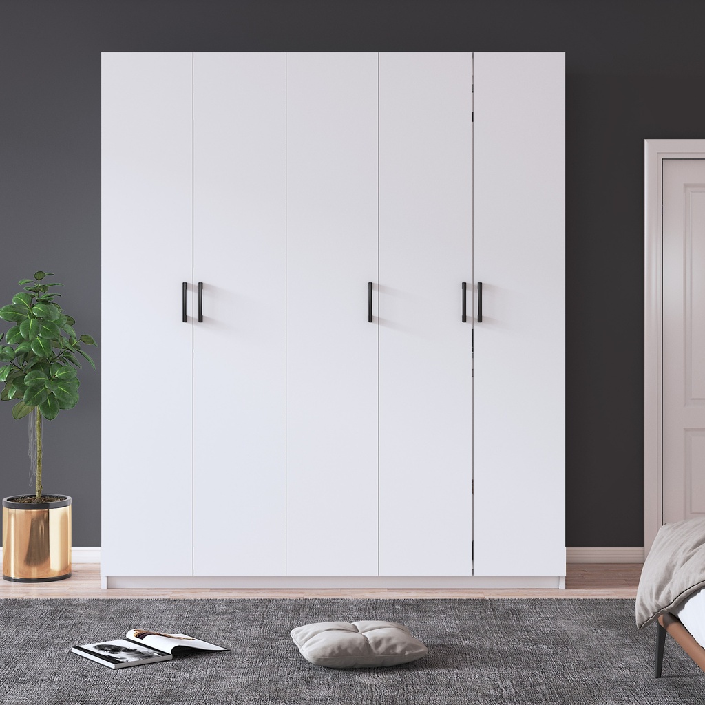 5 Kapaklı 150cm Gardrop %100 MDFLAM G-09