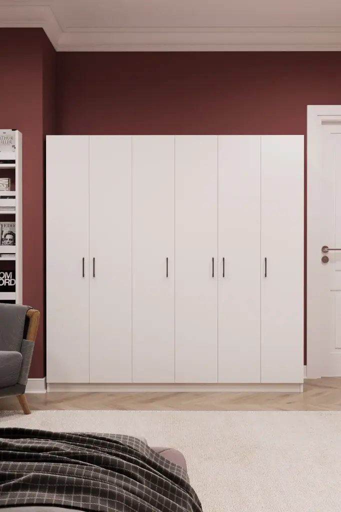 6 Kapaklı 180cm Gardırop %100 MDFLAM G-06