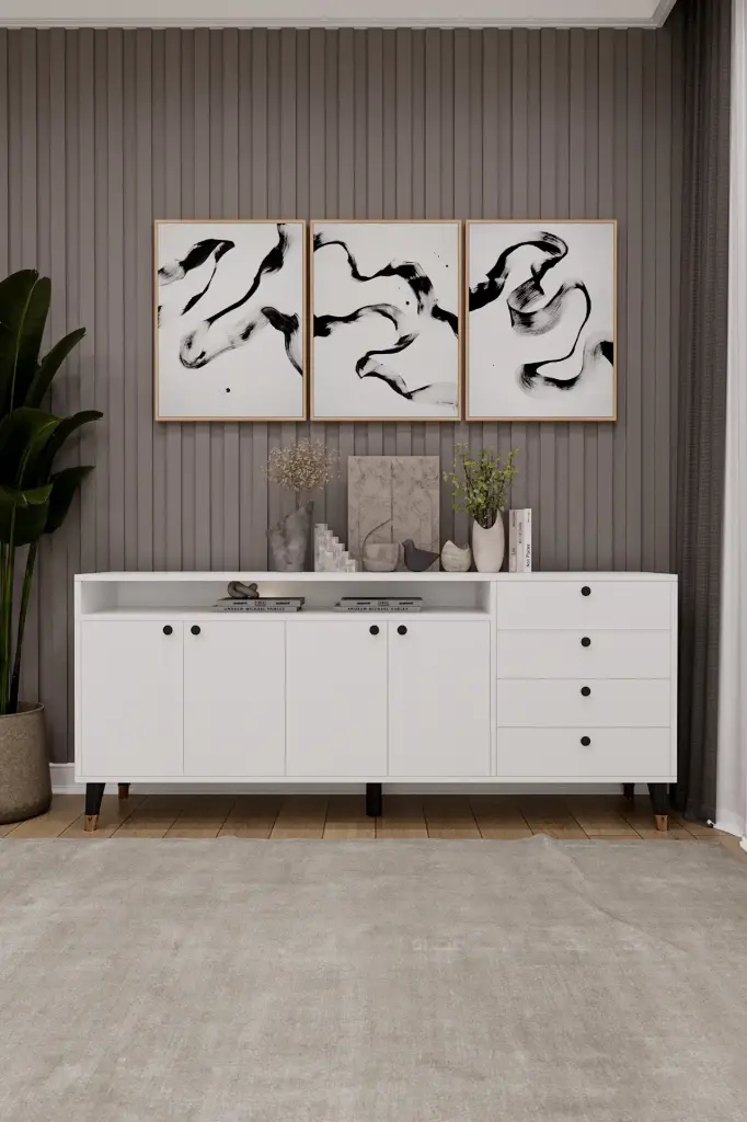 4 Kapaklı 4 Çekmeceli Konsol KNSL-06