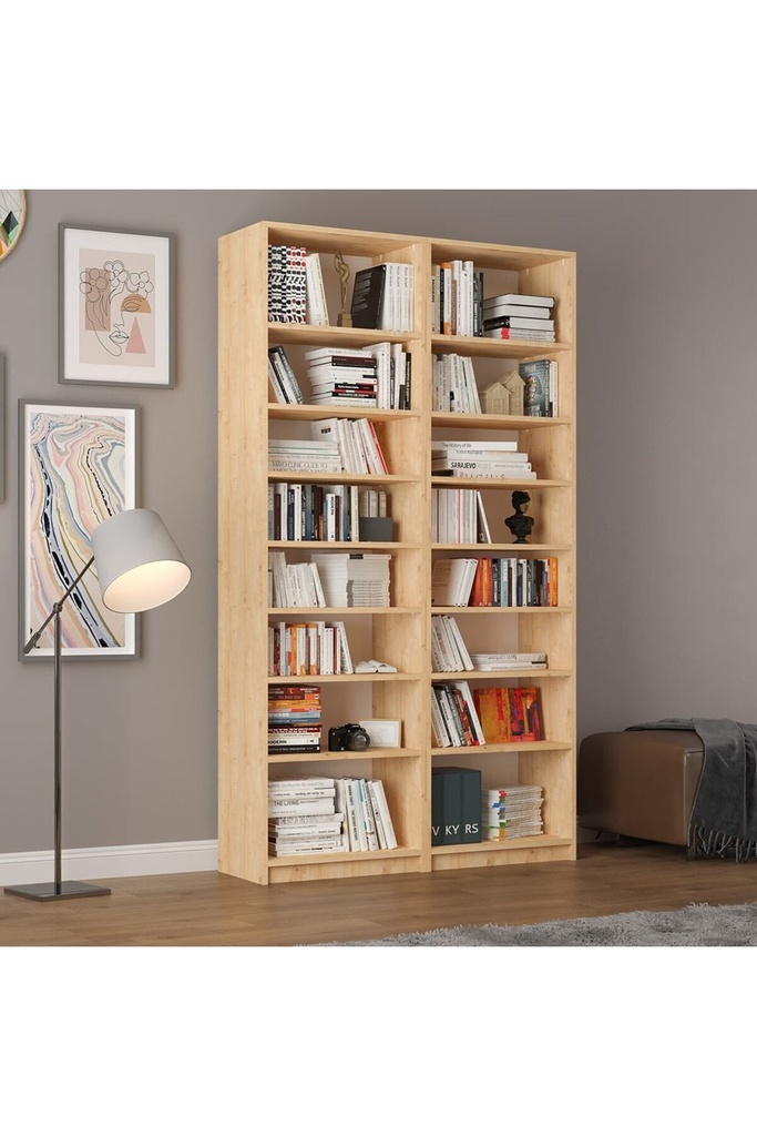 Safir Meşe İki Modüllü Kitaplık K-10